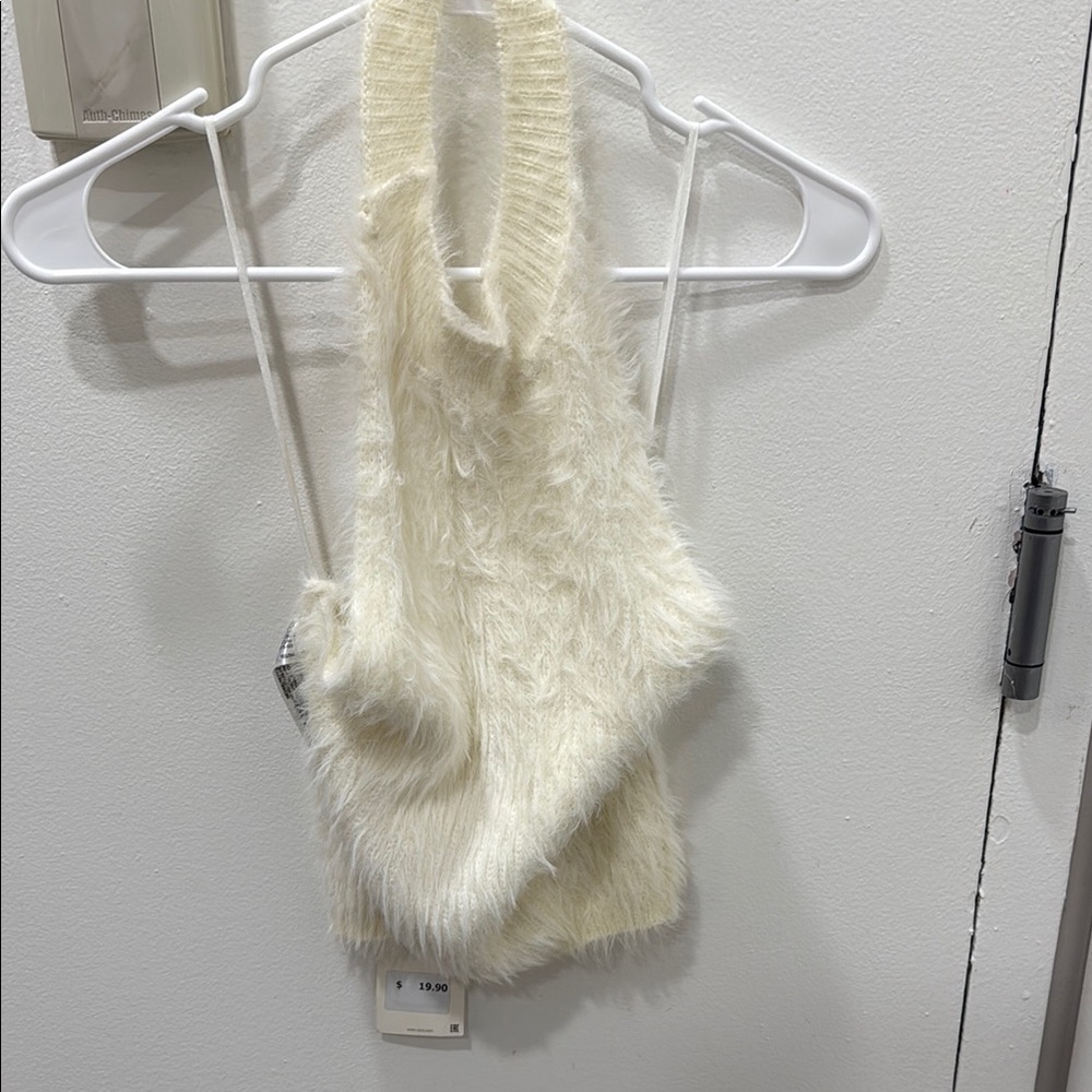 Zara Cream Fuzzy Tank Top